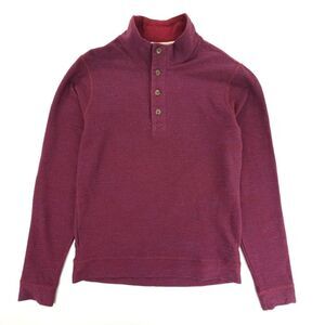 NEW Huckberry Marine Layer Clayton Textured Pullover Sweater Cabernet Heather